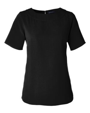 Devon & Jones DP613W Women’s Perfect Fit™ Boat Neck Blouse – Black