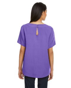 Devon & Jones DP613W Women’s Perfect Fit™ Boat Neck Blouse – Grape (on model back)