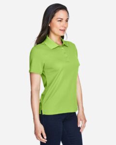 CORE365 78181 Women’s Origin Performance Piqué Polo – Acid Green (on model side)