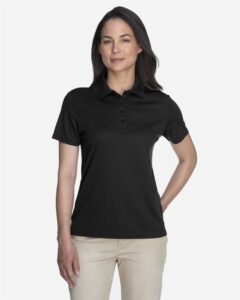 CORE365 78181 Women’s Origin Performance Piqué Polo – Black (on model)