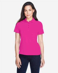 CORE365 78181 Women’s Origin Performance Piqué Polo – Bright Magenta (on model)