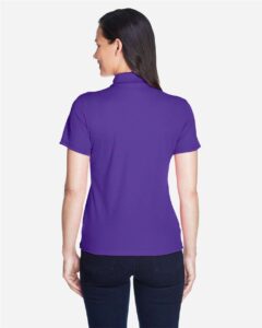 CORE365 78181 Women’s Origin Performance Piqué Polo – Campus Purple (on model back)