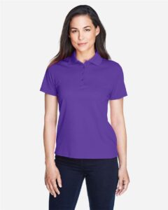 CORE365 78181 Women’s Origin Performance Piqué Polo – Campus Purple (on model)