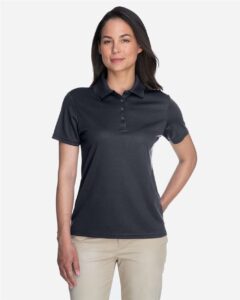 CORE365 78181 Women’s Origin Performance Piqué Polo – Carbon (on model)