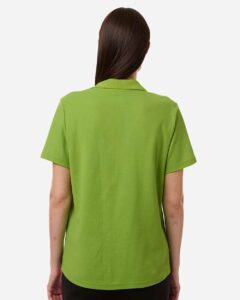 CORE365 CE106W Women’s Resolve CVC Performance Pique Polo – Acid Green (on model back)
