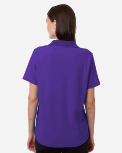 CORE365 CE106W Women’s Resolve CVC Performance Pique Polo – Campus Purple (on model back)