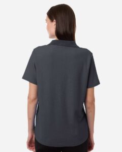 CORE365 CE106W Women’s Resolve CVC Performance Pique Polo – Carbon (on model back)