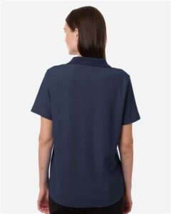 CORE365 CE106W Women’s Resolve CVC Performance Pique Polo – Classic Navy (on model back)
