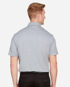 Devon & Jones DG22 Men’s CrownLux Performance® Address Mélange Polo – Grey Melange (on model back)