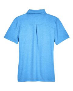 Devon & Jones DG22W Women’s CrownLux Performance® Address Melange Polo – Ocean Blue Melange (back)