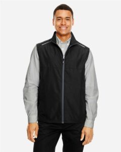 CORE365 CE703 Men’s Techno Lite Unlined Vest – Black (on model)