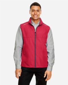 CORE365 CE703 Men’s Techno Lite Unlined Vest – Classic Red (on model)