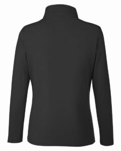 CORE365 CE405W Women’s Fusion ChromaSoft™ Pique Quarter-Zip Pullover – Black (back)