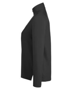 CORE365 CE405W Women’s Fusion ChromaSoft™ Pique Quarter-Zip Pullover – Black (side)