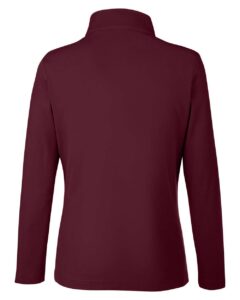 CORE365 CE405W Women’s Fusion ChromaSoft™ Pique Quarter-Zip Pullover – Burgundy (back)