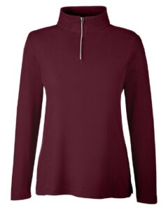 CORE365 CE405W Women’s Fusion ChromaSoft™ Pique Quarter-Zip Pullover – Burgundy