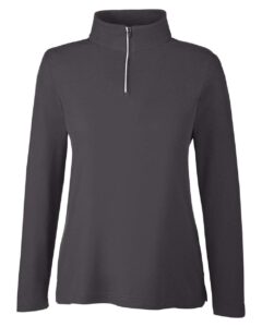 CORE365 CE405W Women’s Fusion ChromaSoft™ Pique Quarter-Zip Pullover – Carbon