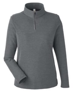 CORE365 CE405W Women’s Fusion ChromaSoft™ Pique Quarter-Zip Pullover – Carbon Heather