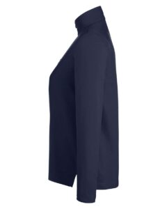 CORE365 CE405W Women’s Fusion ChromaSoft™ Pique Quarter-Zip Pullover – Classic Navy (side)