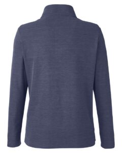 CORE365 CE405W Women’s Fusion ChromaSoft™ Pique Quarter-Zip Pullover – Classic Navy Heather (back)