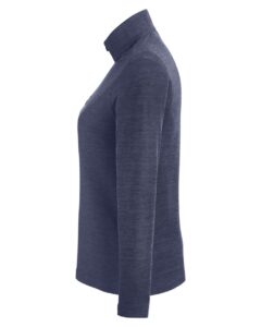 CORE365 CE405W Women’s Fusion ChromaSoft™ Pique Quarter-Zip Pullover – Classic Navy Heather (side)
