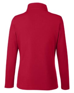 CORE365 CE405W Women’s Fusion ChromaSoft™ Pique Quarter-Zip Pullover – Classic Red (back)