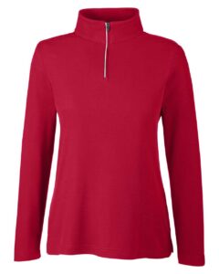 CORE365 CE405W Women’s Fusion ChromaSoft™ Pique Quarter-Zip Pullover – Classic Red