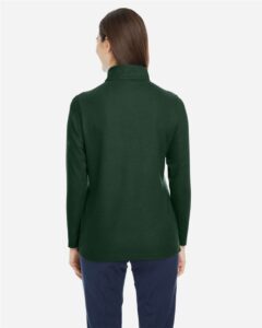 CORE365 CE405W Women’s Fusion ChromaSoft™ Pique Quarter-Zip Pullover – Forest (on model back)