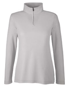 CORE365 CE405W Women’s Fusion ChromaSoft™ Pique Quarter-Zip Pullover – Platinum