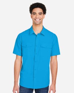 CORE365 CE510 Men’s Ultra UVP® Marina Shirt – Electric Blue (on model)