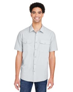 CORE365 CE510 Men’s Ultra UVP® Marina Shirt – Platinum (on model)