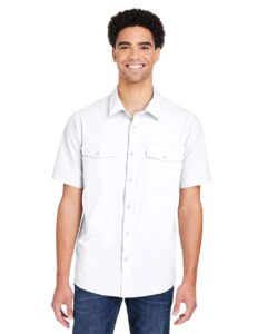 CORE365 CE510 Men’s Ultra UVP® Marina Shirt – White (on model)