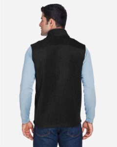 CORE365 88191 Men’s Journey Fleece Vest – Black (on model back)