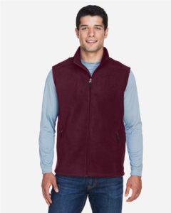 CORE365 88191 Men’s Journey Fleece Vest – Burgundy (on model)