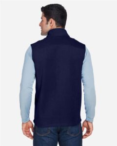 CORE365 88191 Men’s Journey Fleece Vest – Classic Navy (on model back)