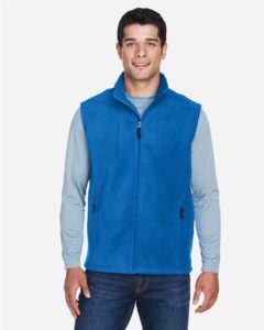 CORE365 88191 Men’s Journey Fleece Vest – True Royal (on model)