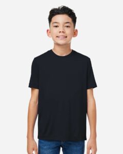 CORE365 CE10Y Youth Capital Performance T-Shirt – Black (on model)