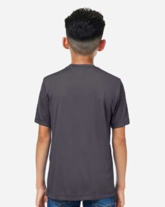 CORE365 CE10Y Youth Capital Performance T-Shirt – Carbon (on model back)