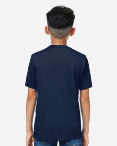 CORE365 CE10Y Youth Capital Performance T-Shirt – Classic Navy (on model back)