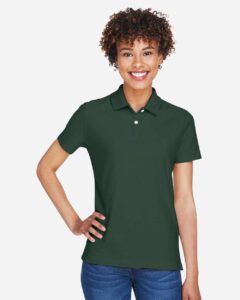 Devon & Jones DG150W Women’s DRYTEC20™ Performance Polo – Forest (on model)