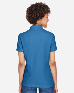 Devon & Jones DG150W Women’s DRYTEC20™ Performance Polo – French Blue (on model back)