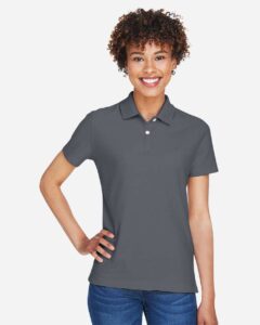 Devon & Jones DG150W Women’s DRYTEC20™ Performance Polo – Graphite (on model)