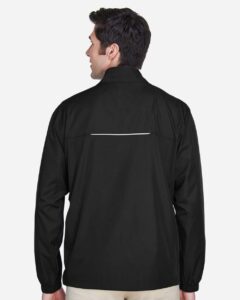 CORE365 88183 Men’s Techno Lite Motivate Unlined Lightweight Jacket – Black (on model back)