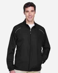 CORE365 88183 Men’s Techno Lite Motivate Unlined Lightweight Jacket – Black (on model)