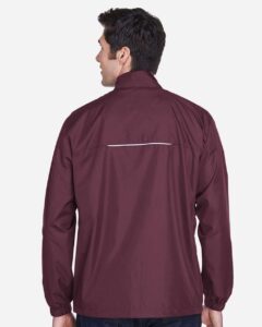 CORE365 88183 Men’s Techno Lite Motivate Unlined Lightweight Jacket – Burgundy (on model back)