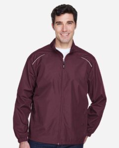 CORE365 88183 Men’s Techno Lite Motivate Unlined Lightweight Jacket – Burgundy (on model)