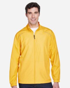 CORE365 88183 Men’s Techno Lite Motivate Unlined Lightweight Jacket – Campus Gold (on model)