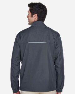 CORE365 88183 Men’s Techno Lite Motivate Unlined Lightweight Jacket – Carbon (on model back)