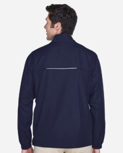CORE365 88183 Men’s Techno Lite Motivate Unlined Lightweight Jacket – Classic Navy (on model back)
