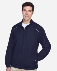 CORE365 88183 Men’s Techno Lite Motivate Unlined Lightweight Jacket – Classic Navy (on model side)